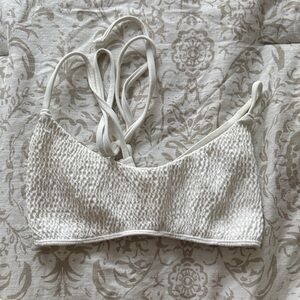 White Textured Women's Swimsuit Top